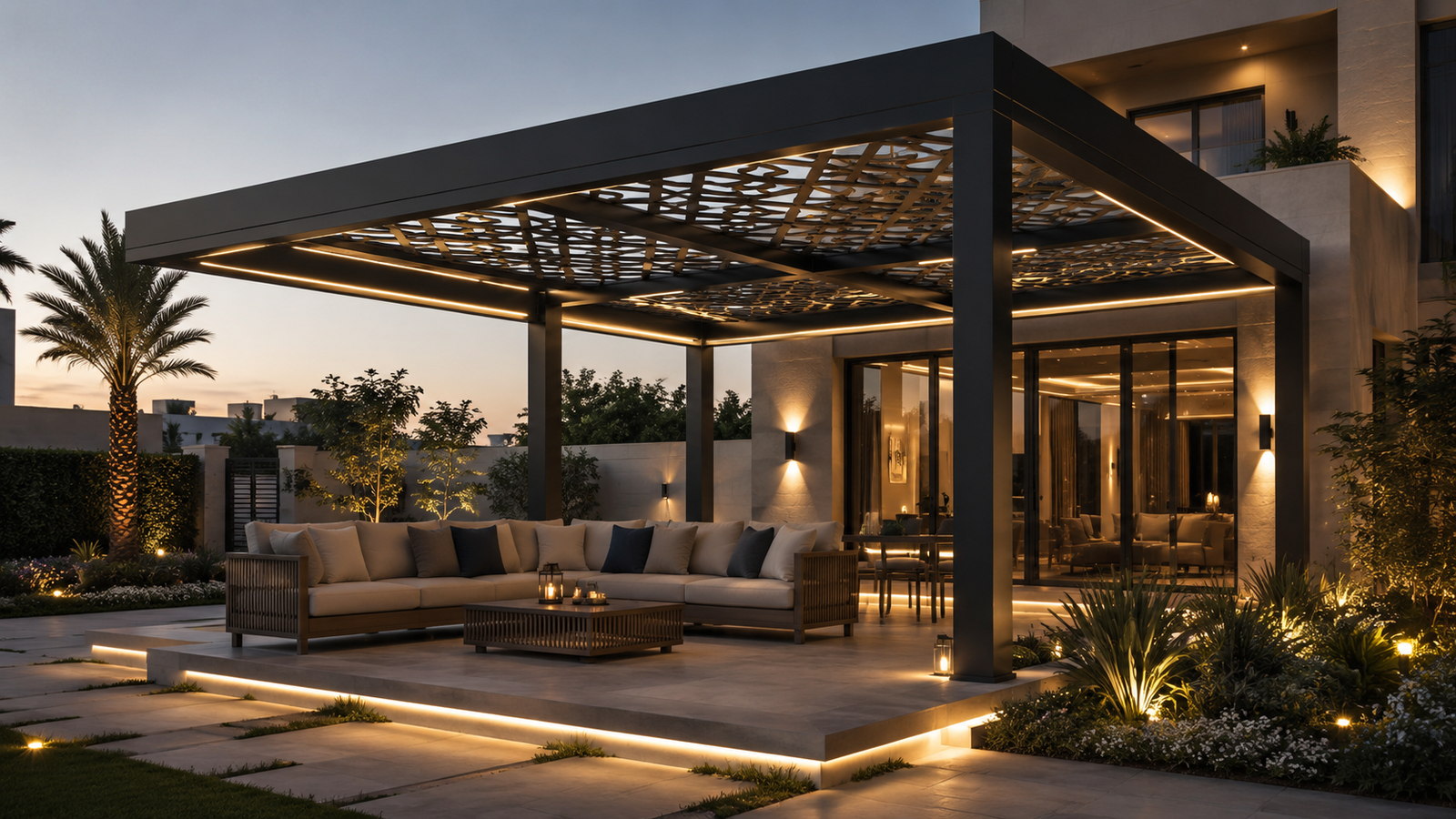 HD villa pergola and extension photo